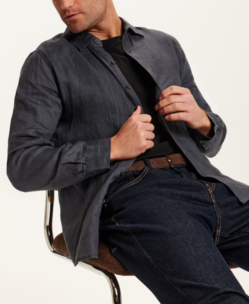 Men's Long-Sleeve Linen Shirt