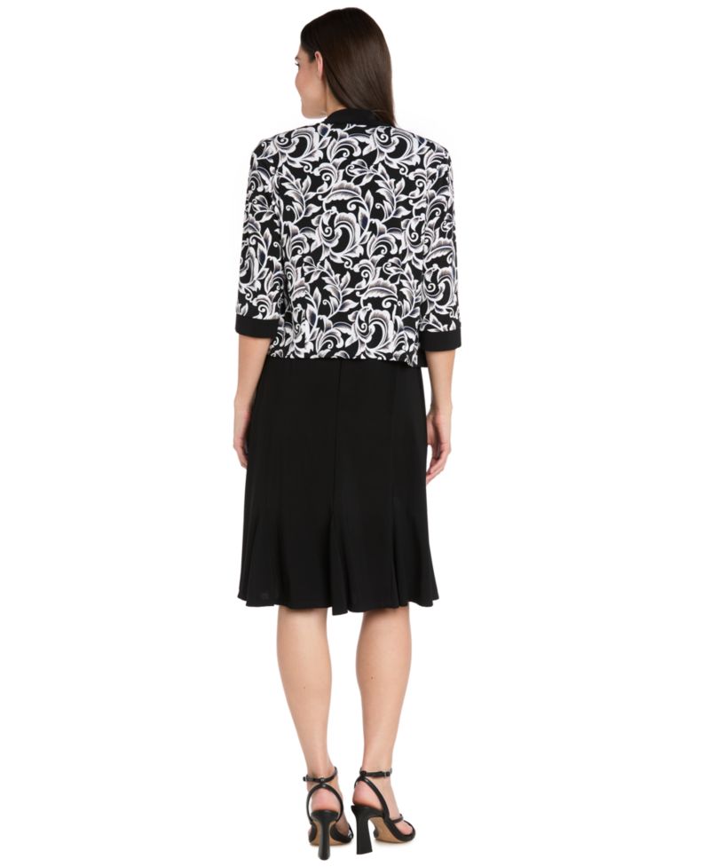Petite Jersey Scoop Neck Jacket Dress, 2-Piece Set