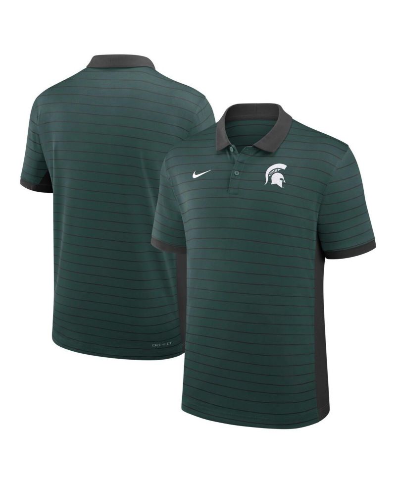 Men's Green Michigan State Spartans 2025 Early Season Coaches Sideline Victory Stripe Performance Polo Shirt