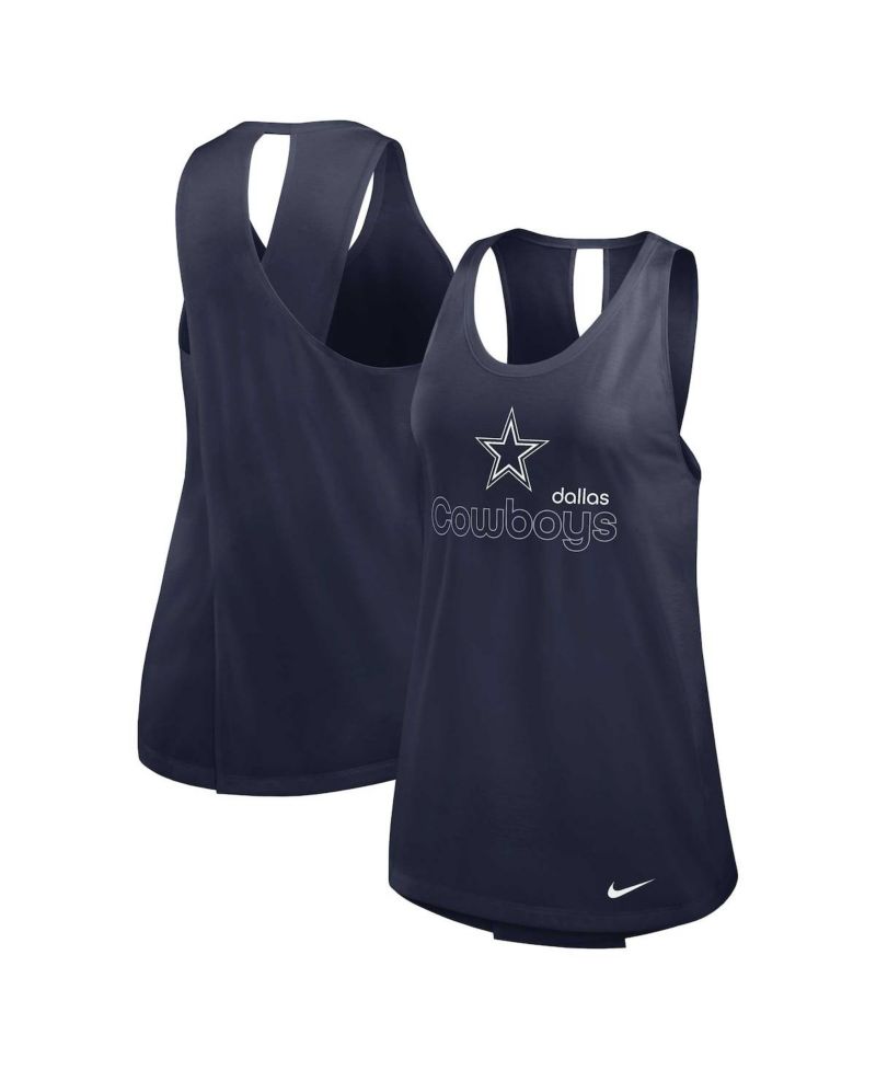 Women's Navy Dallas Cowboys Plus Size Performance Tank Top
