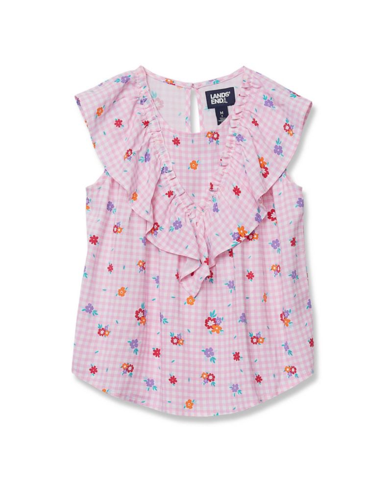 Girls Breezy V-neck Ruffle Top