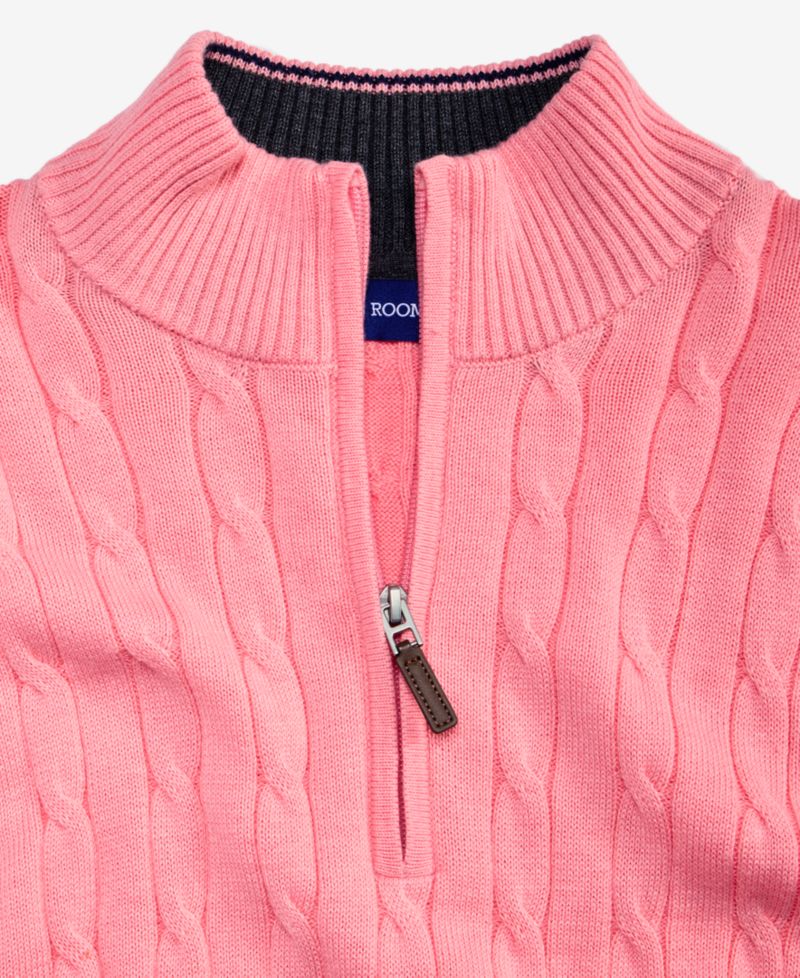 Men's Cable Knit Quarter-Zip Sweater