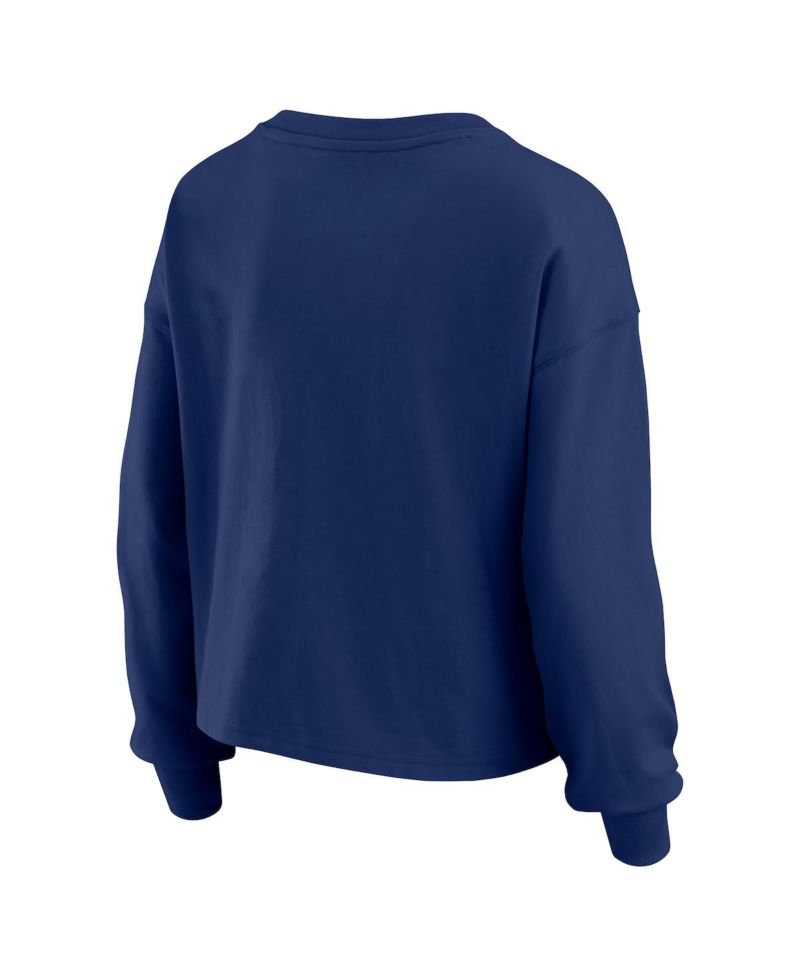 Women's 2-Piece Navy Tennessee Titans Heavy Rugby Jersey Long Sleeve T-Shirt and Shorts Lounge Set