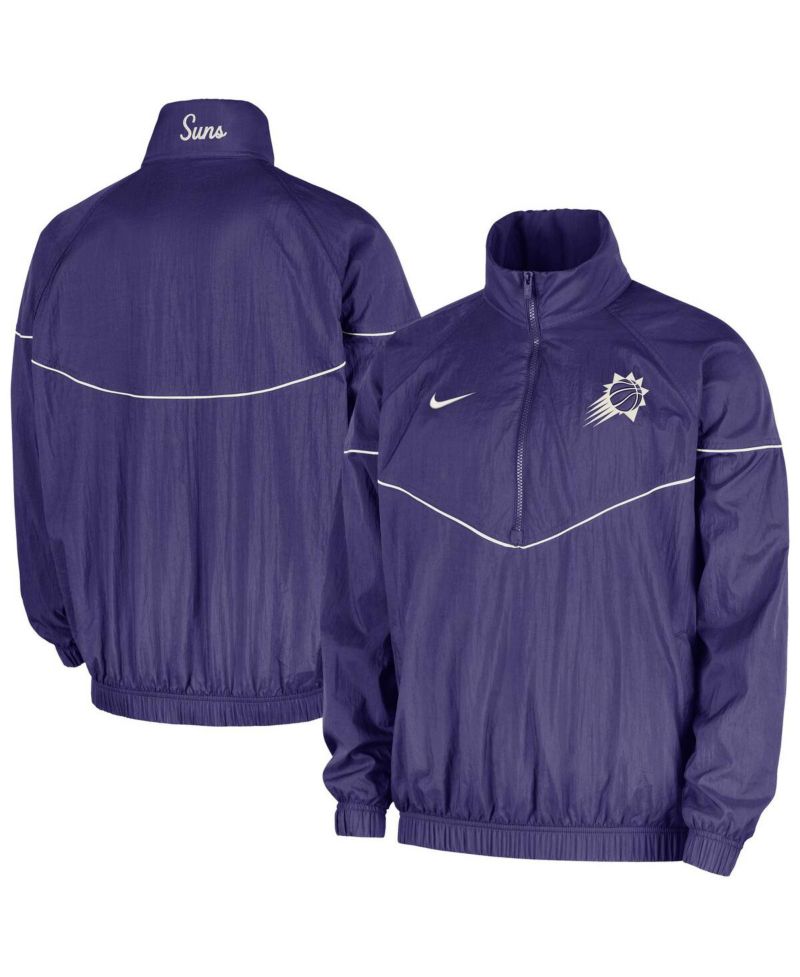 Men's Purple Phoenix Suns Courtside Windrunner Woven Half-Zip Jacket