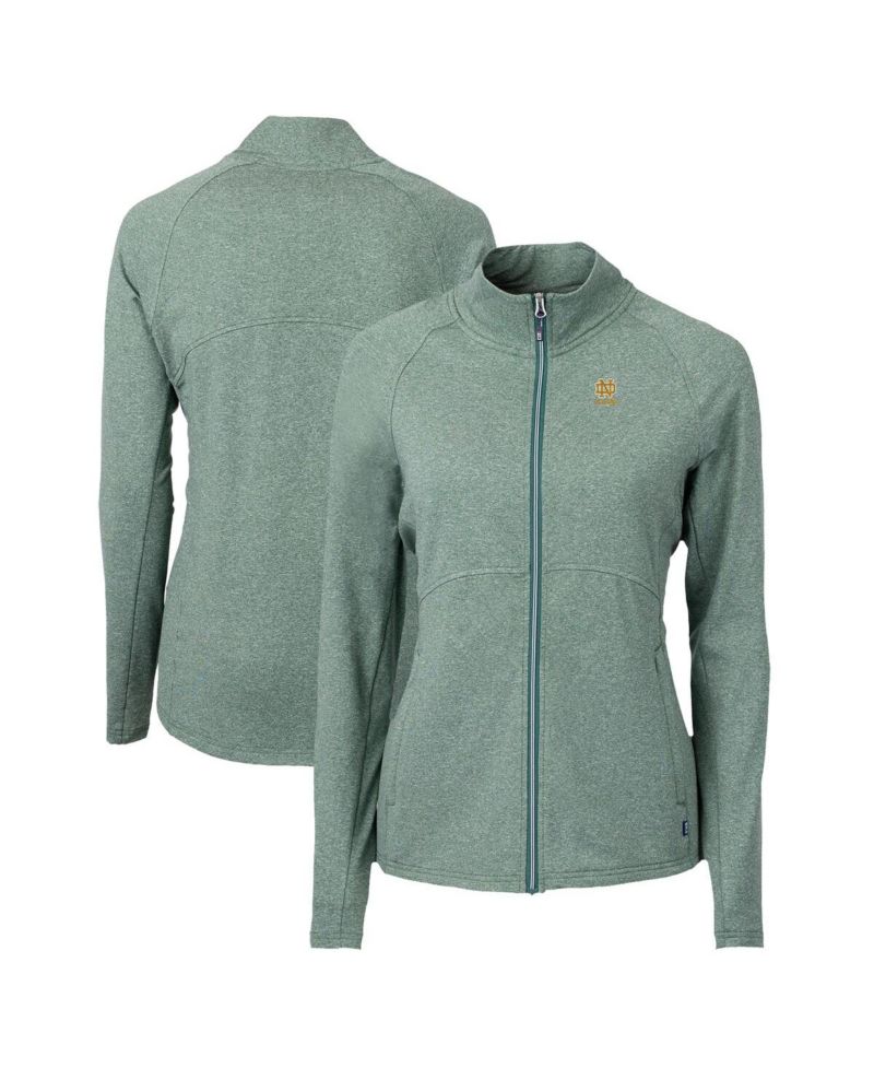 Women's Heather Green Notre Dame Fighting Irish Alumni Adapt Eco Knit Heather Full-Zip Jacket