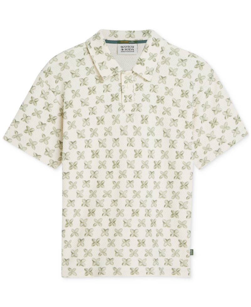 Men's Printed Short-Sleeve Polo Shirt