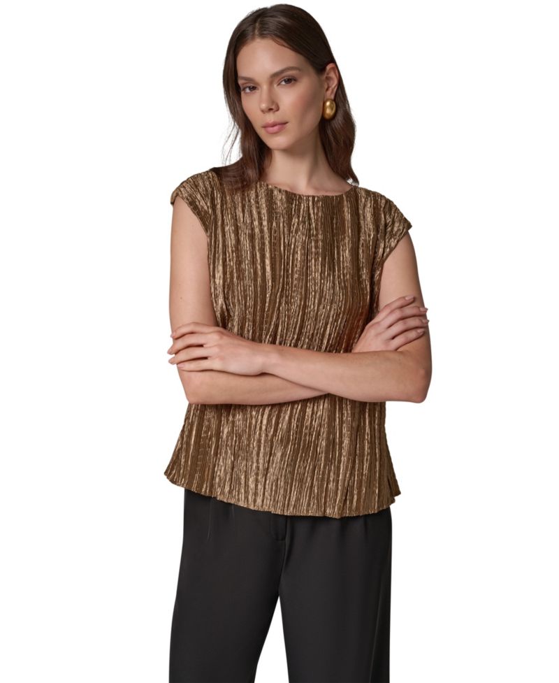 Women's Sleeveless Pliss&eacute; Blouse