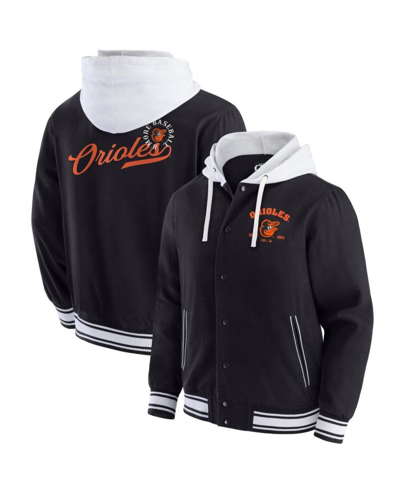 Men's Black Baltimore Orioles Full-Snap Hooded Jacket