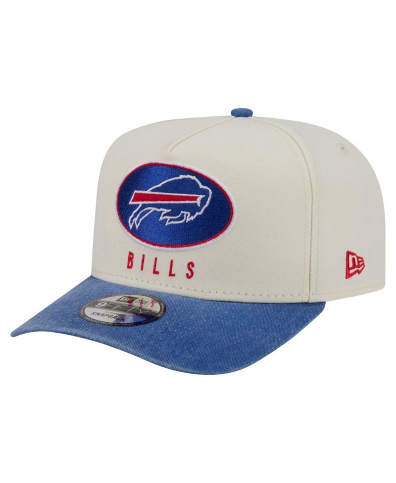 Men's Cream/Royal Buffalo Bills Washed A-Frame 9FIFTY Snapback Hat