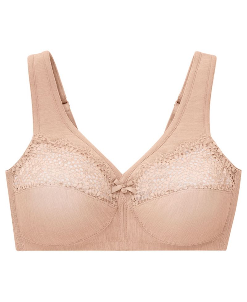 Women's Full Figure Plus Size Magic Lift Moisture Control Wirefree Bra 1064