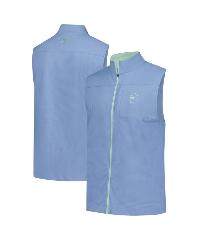Men's Blue WM Phoenix Open Ottoman Knit Full-Zip Vest