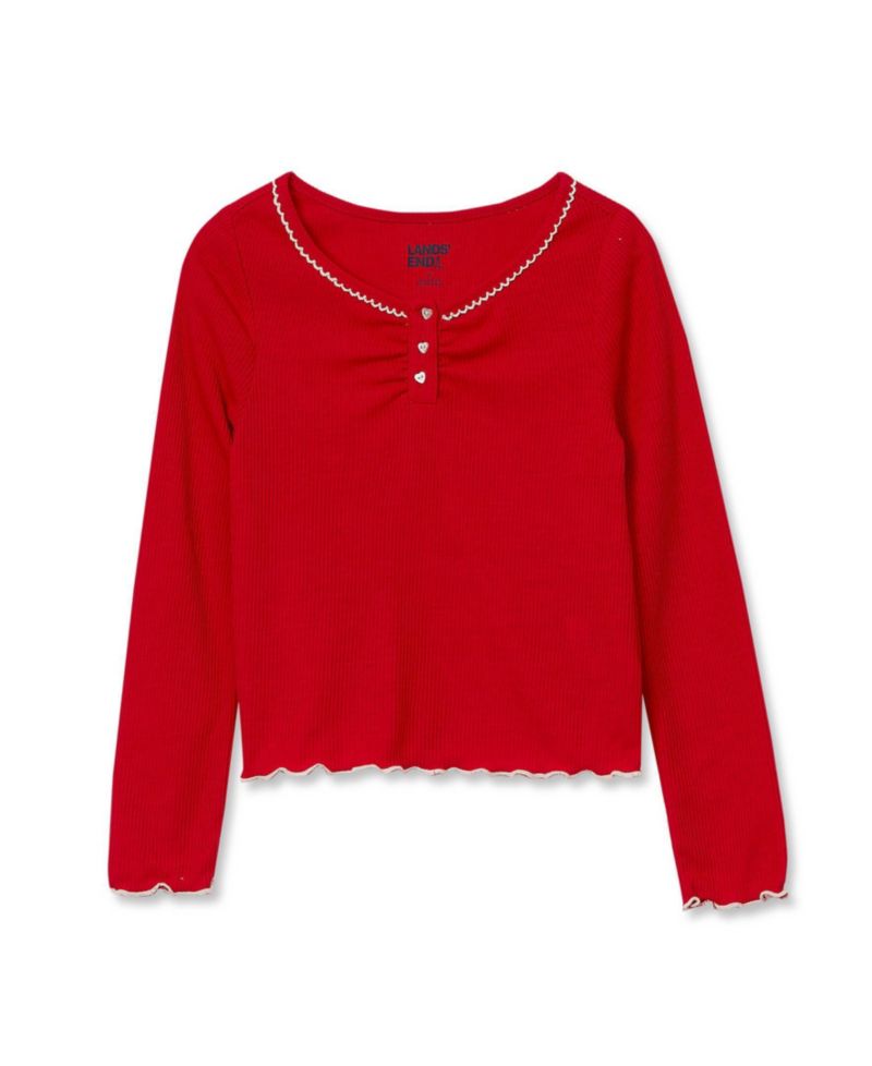 Big Girls Long Sleeve Sleep Henley