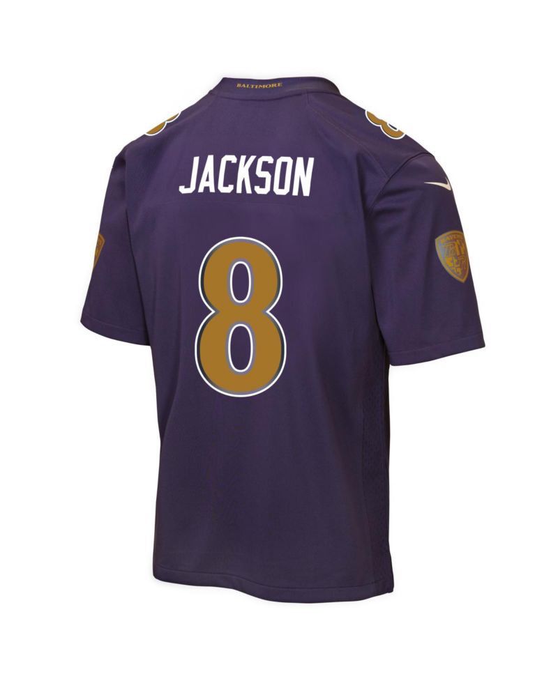 Big Boys and Girls Lamar Jackson Purple Baltimore Ravens Alternate 2 Game Jersey