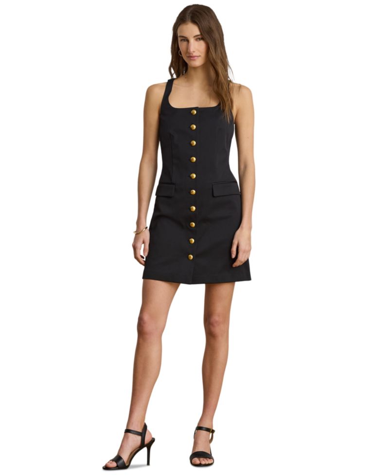 Women's Button-Trim Faille Cocktail Dress