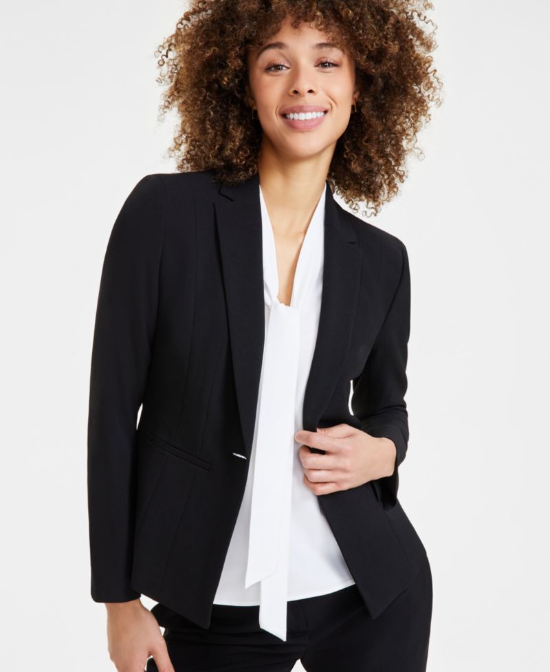 Women's Stretch Crepe One Button Blazer