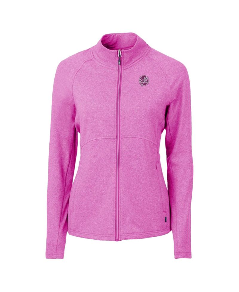 Women's Heather Light Pink New York Yankees Raglan Adapt Eco Knit Heather Full-Zip Jacket