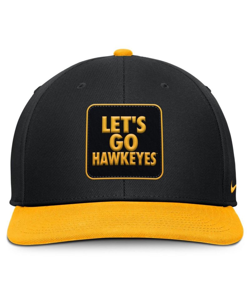 Men's Black/Gold Iowa Hawkeyes 2025 Sideline Campus Pro Local Snapback Hat