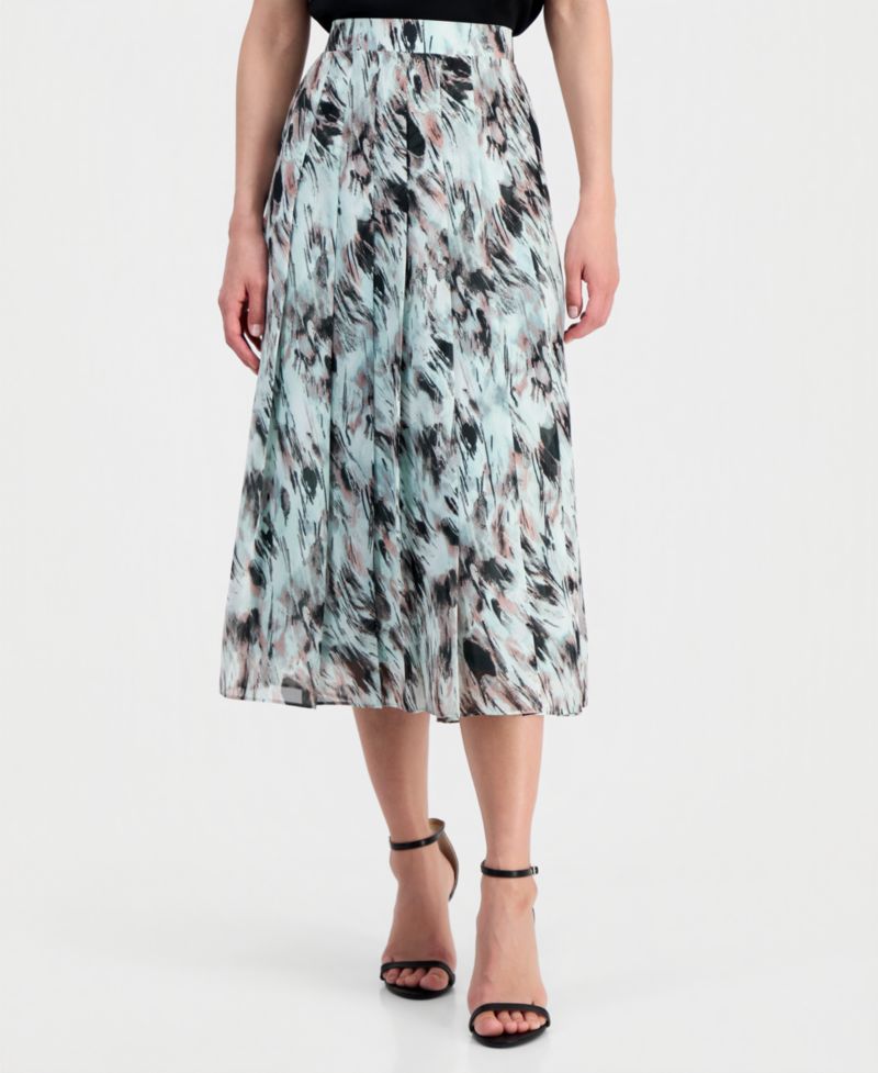 Women's Pull-On Pleated-Front Skirt, Regular & Petite