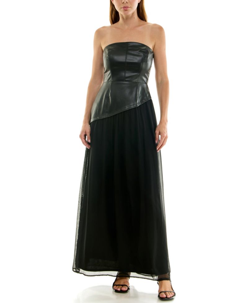 Juniors' Sweetheart Neck Midi Dress