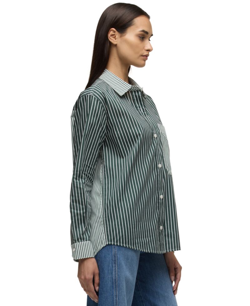 Women's Oversized Long-Sleeve Button-Down Shirt