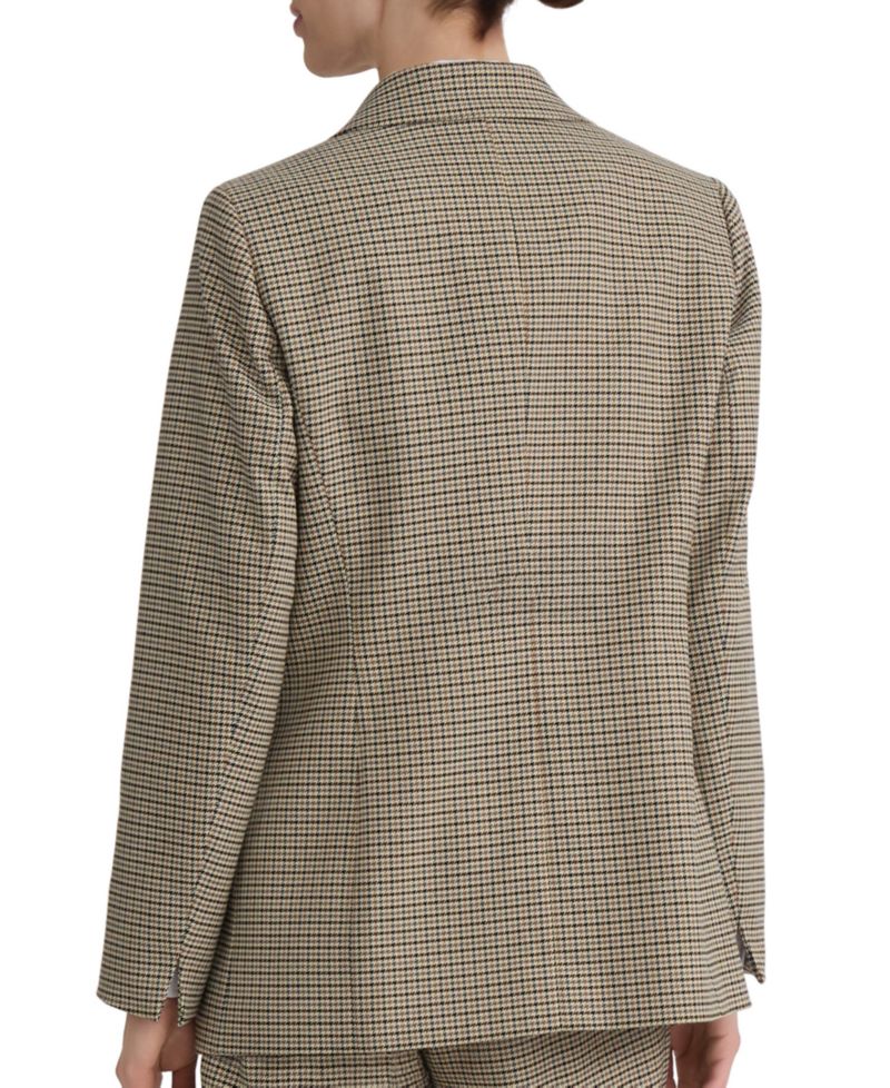 Petite Mini-Houndstooth Faux Double-Breasted Jacket