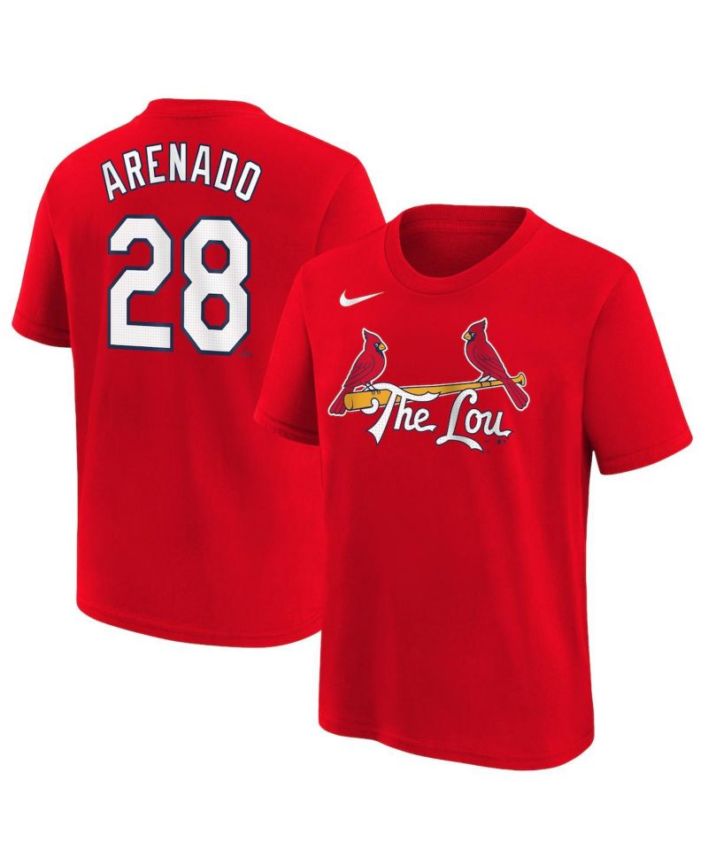 Big Boys and Girls Nolan Arenado Red St. Louis Cardinals 2024 City Connect Name & Number T-Shirt