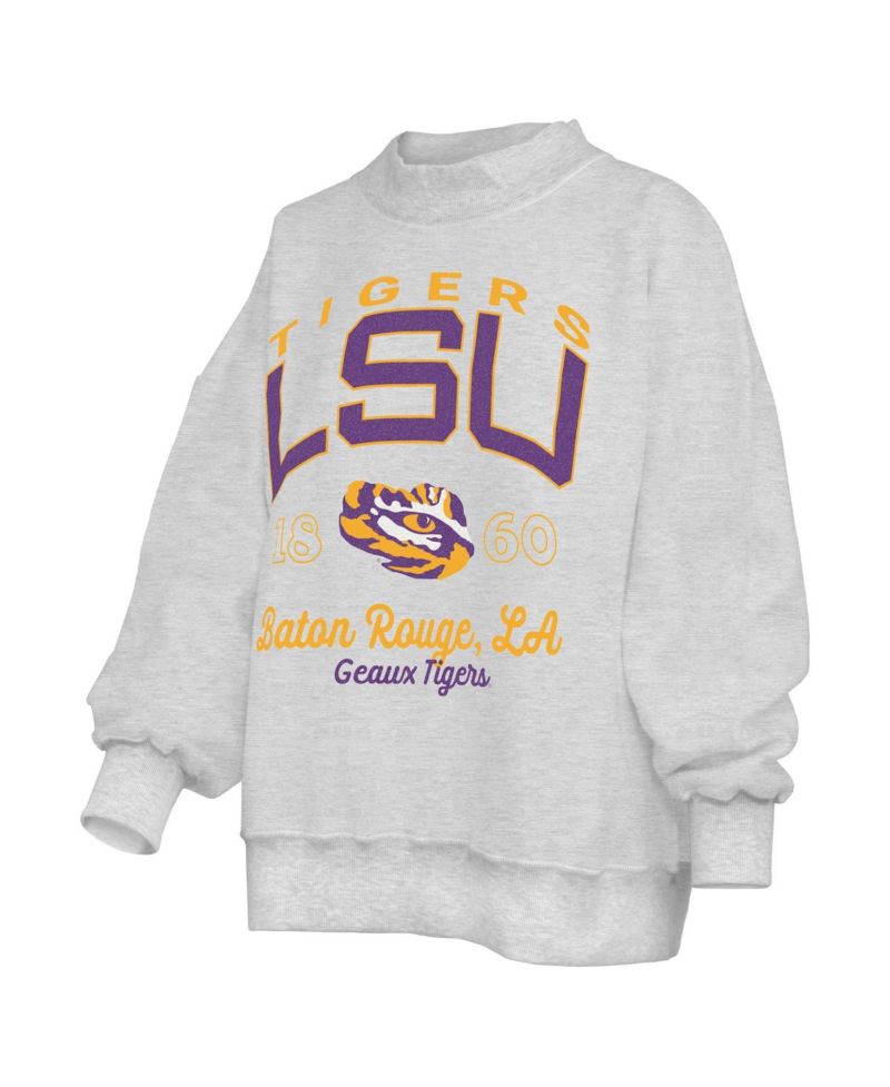 Women's Heather Gray LSU Tigers Reversible Sweatshirt