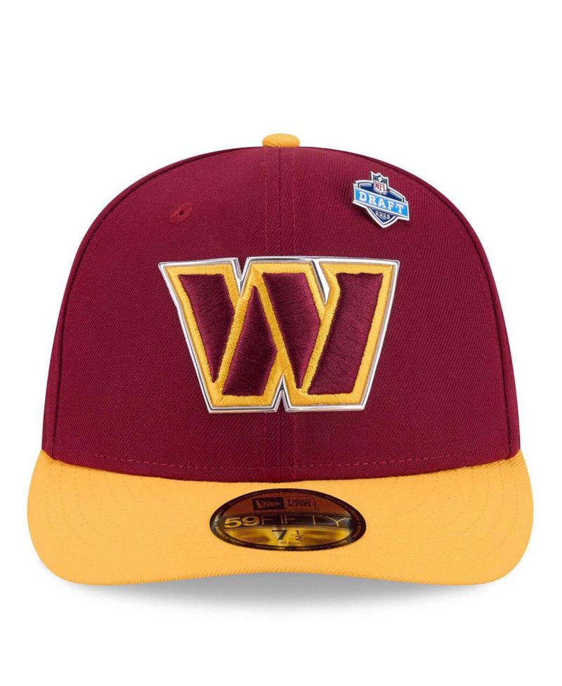 Men's Burgundy/Gold Washington Commanders 2026 NFL Draft Pre-Curved 59FIFTY Fitted Hat