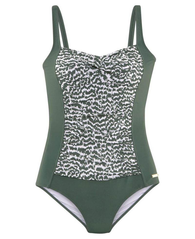 Women's Animal Print Tummy Control Ruched One-Piece Swimsuit