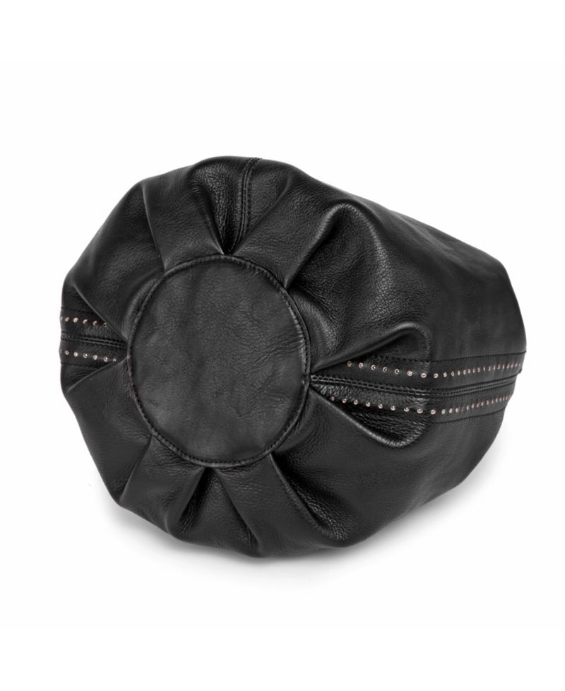 Pumpkin Small Leather Crossbody Bucket Bag