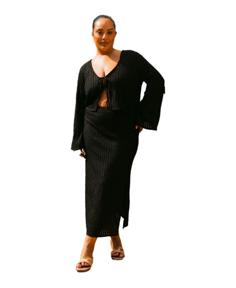 Women's Curve Crochet Tie Front Resort Top