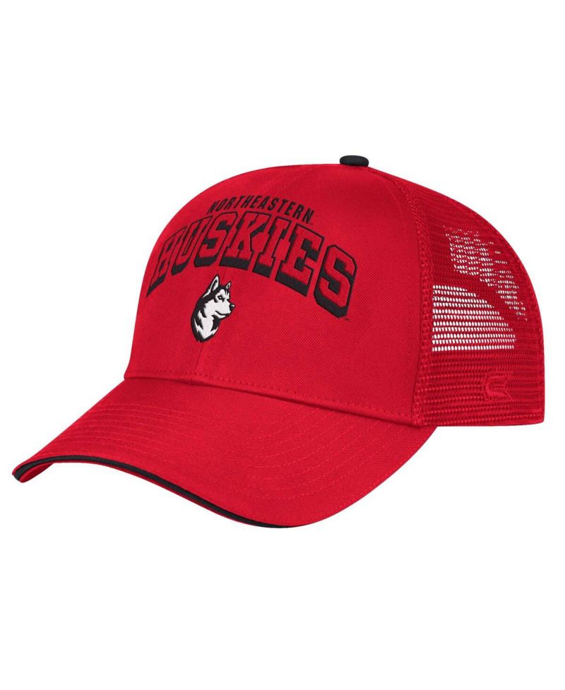 Men's Red Northeastern Huskies Wyatt Primary Team Trucker Adjustable Hat