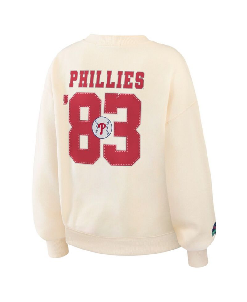 Women's Cream Philadelphia Phillies Heavyweight Crew Neck Sweatshirt