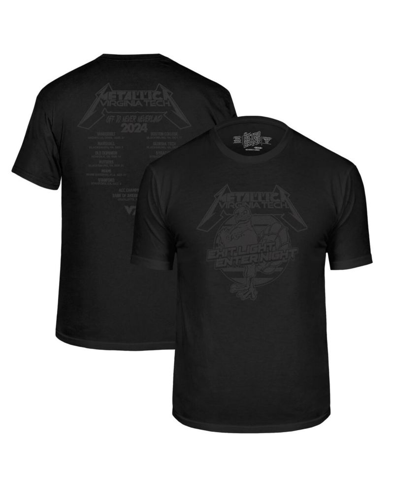 Men's Black Virginia Tech Hokies Metallica Retro T-Shirt