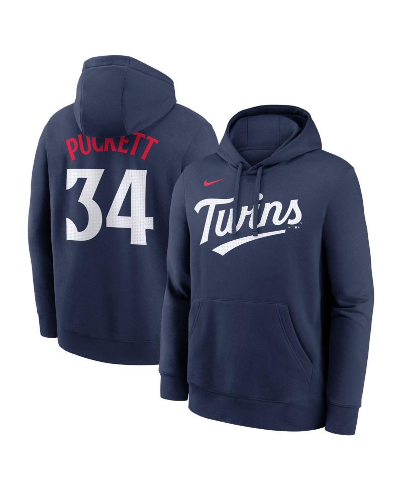 Men's Kirby Puckett Navy Minnesota Twins Player Name & Number Club Pullover Hoodie