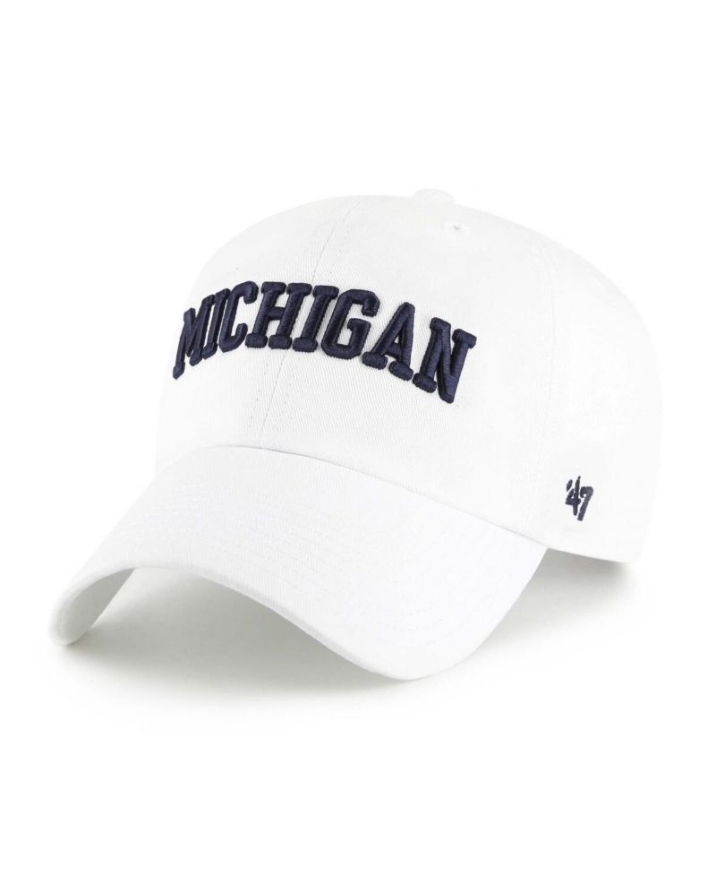 Men's White Michigan Wolverines Clean Up Adjustable Hat
