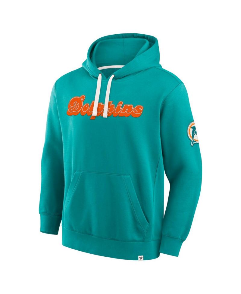 Men's Aqua Miami Dolphins New Horizons Heritage Pullover Hoodie