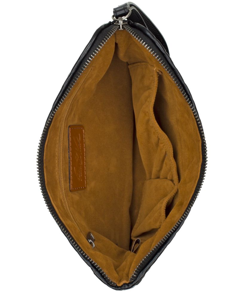 Leisha Woven Leather Zip-Top Wristlet