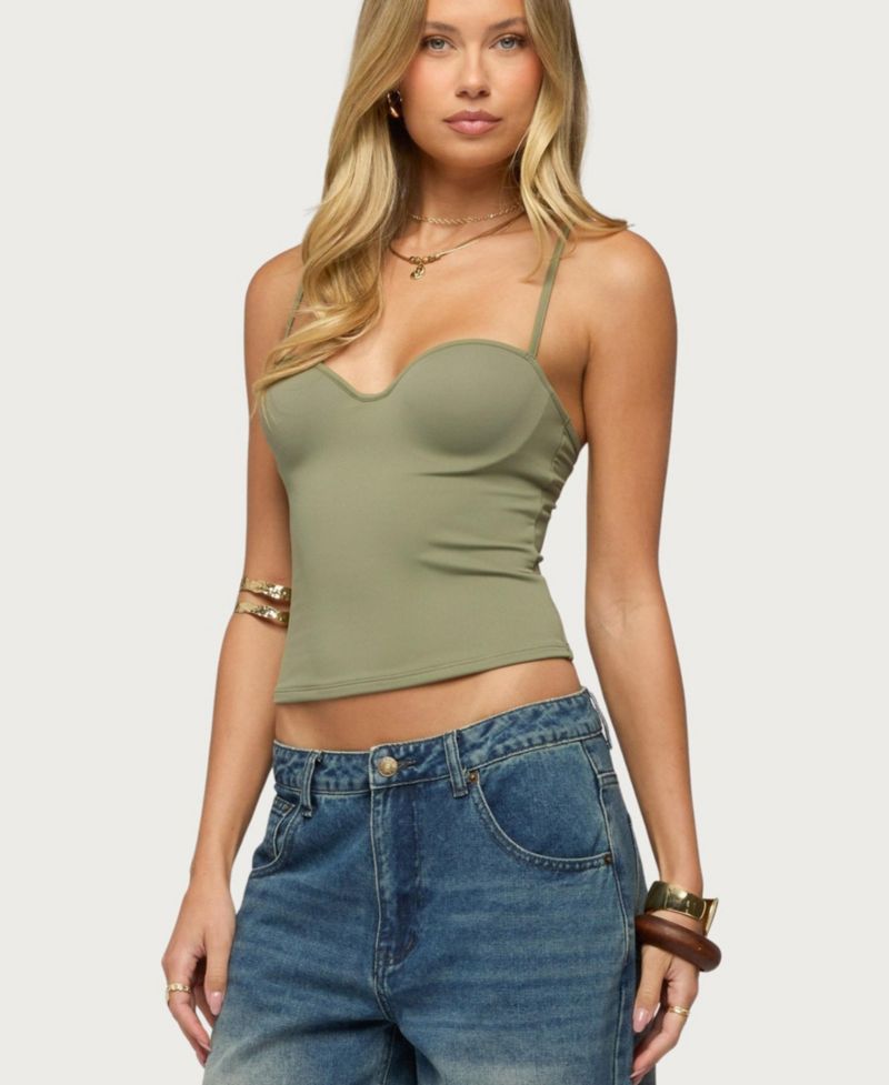 Women's Aven Built-in Bra Sweetheart Neck Sleeveless Tank Top