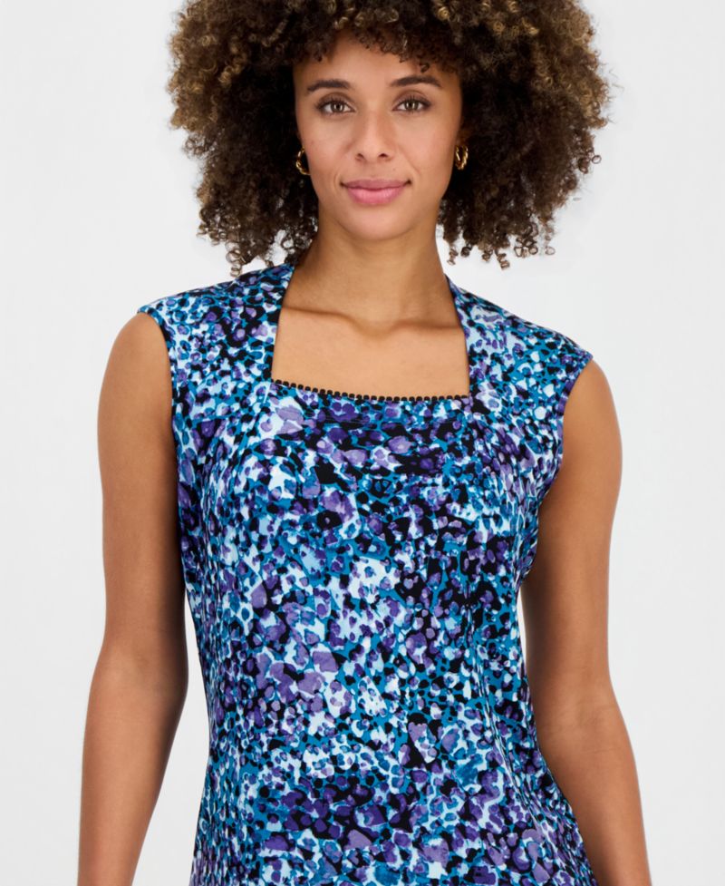 Petite Square-Neck Cap-Sleeve Top