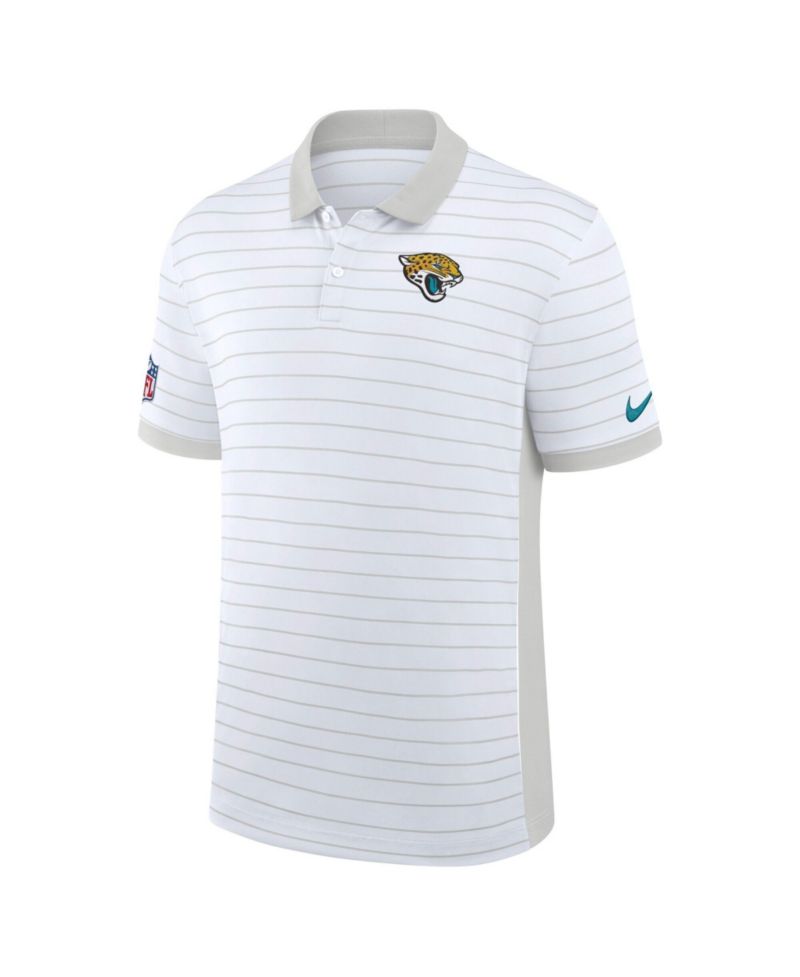 Men's White Jacksonville Jaguars Sideline Victory Stripe Dri-FIT Polo Shirt