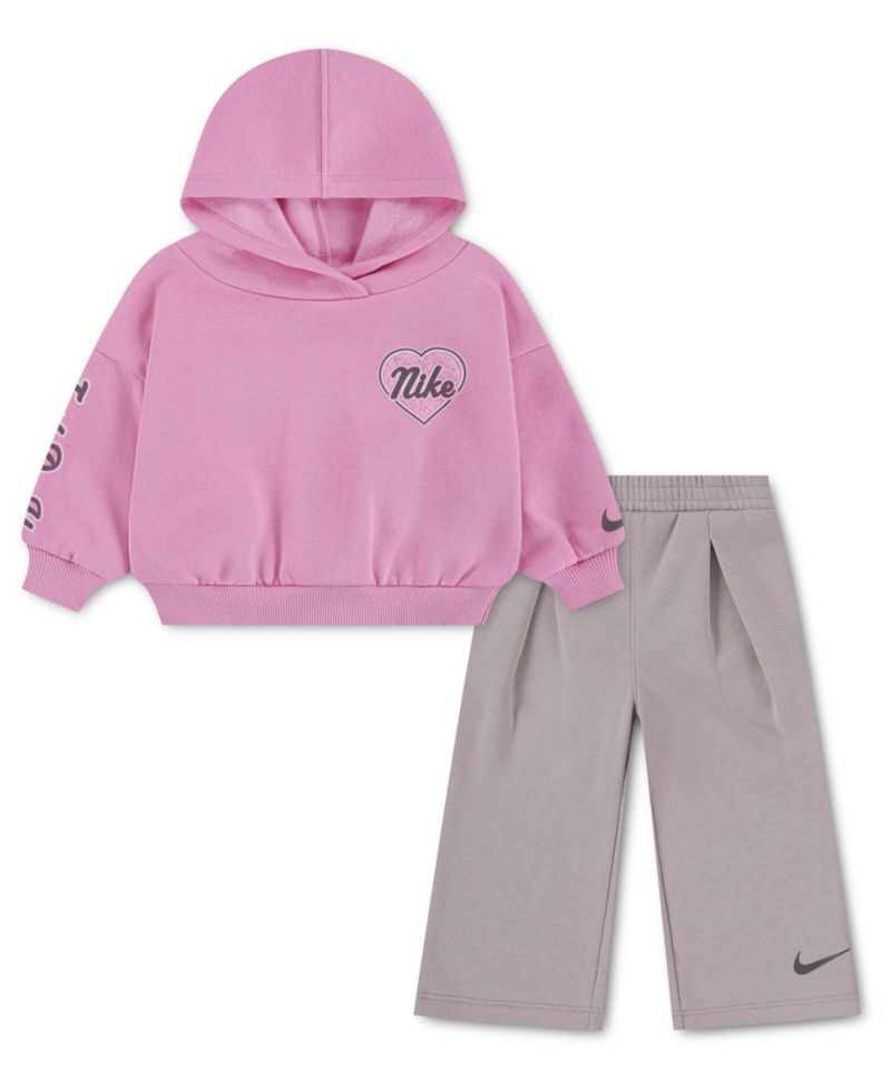 Baby Girls' Juxta-Girl Graphics Hoodie and Wide-Leg Pants, 2-Piece Set
