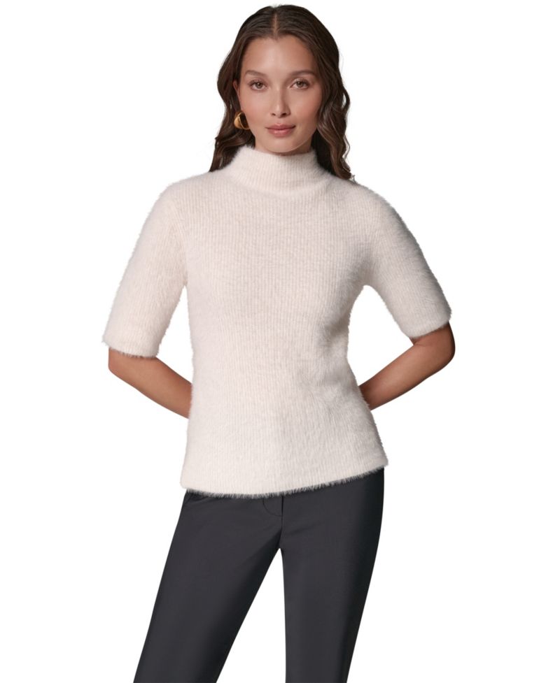 Women's Short-Sleeve Mock Neck Sweater