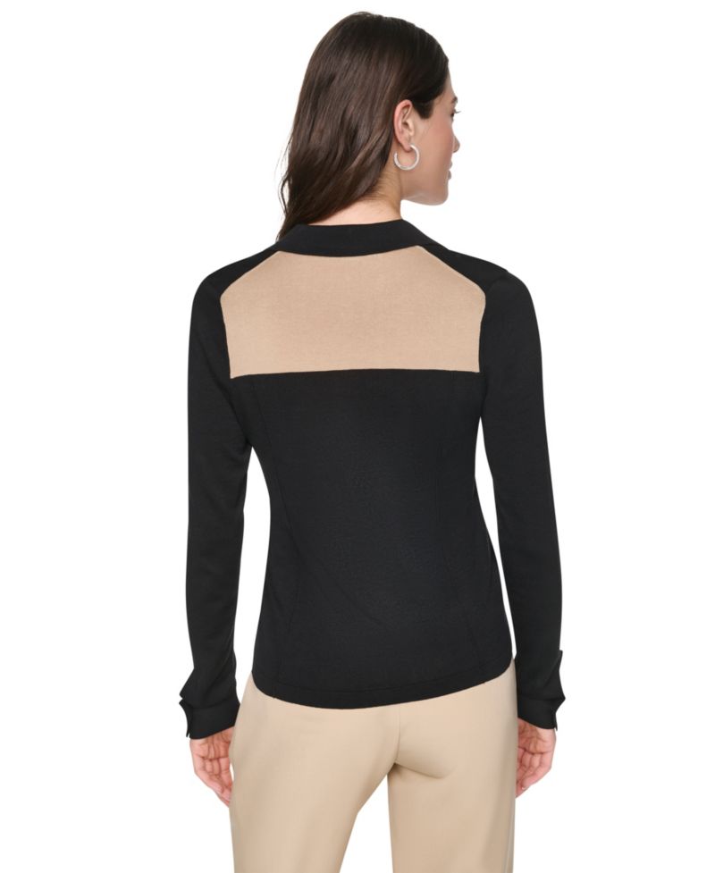 Women's Colorblock Collared Button-Up Ultralight Top