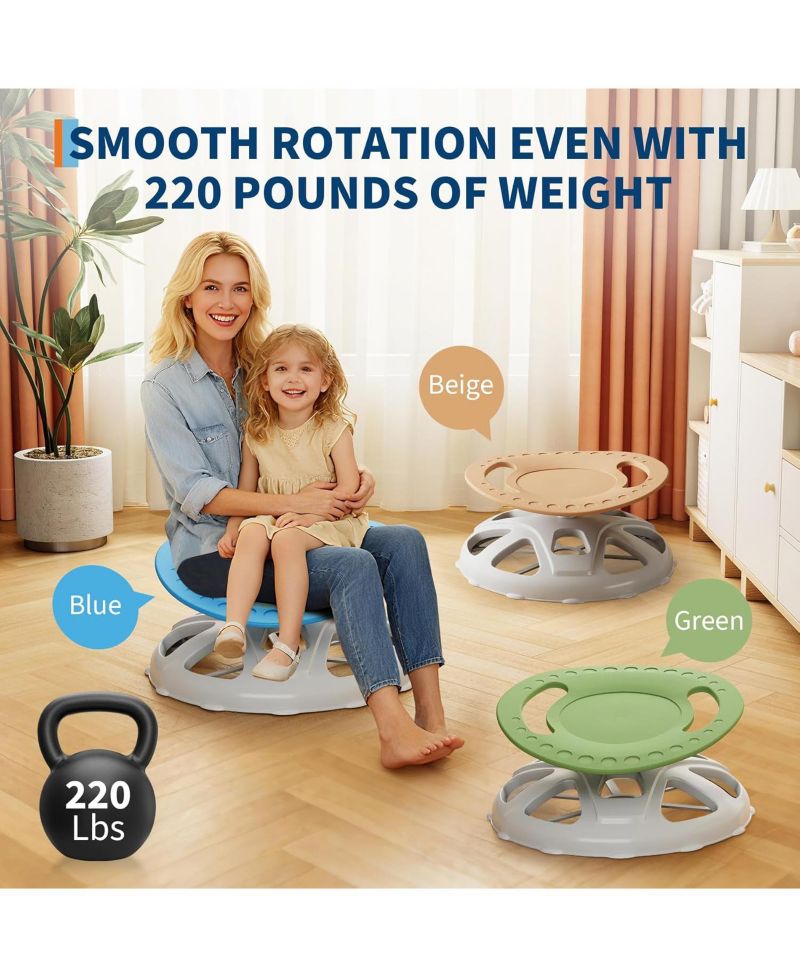 Kids Sensory Swivel Chair, Spinning Chair for Autistic Kids with Safety Handle and Non-Slip Design, Training Body Coordination
