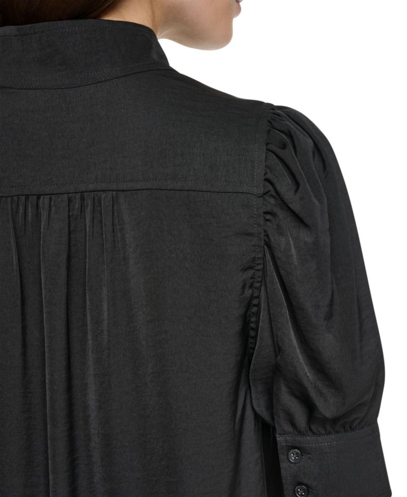 Petite Puff-Sleeve Button-Front Shirt