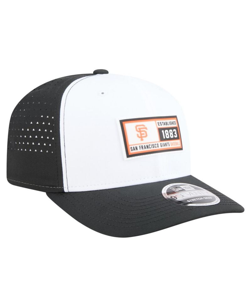 Men's White/Black San Francisco Giants Established Patch 9SEVENTY Adjustable Hat