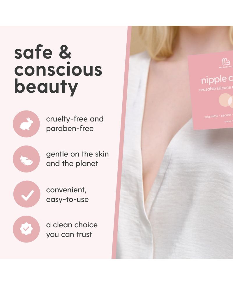 Naturals Women's M3 Silicone Multi-Use Nipple Covers Invisible Boob Pasties | Adhesive Breast Petals | Nipple Stickers for Full Coverage | 1 pack