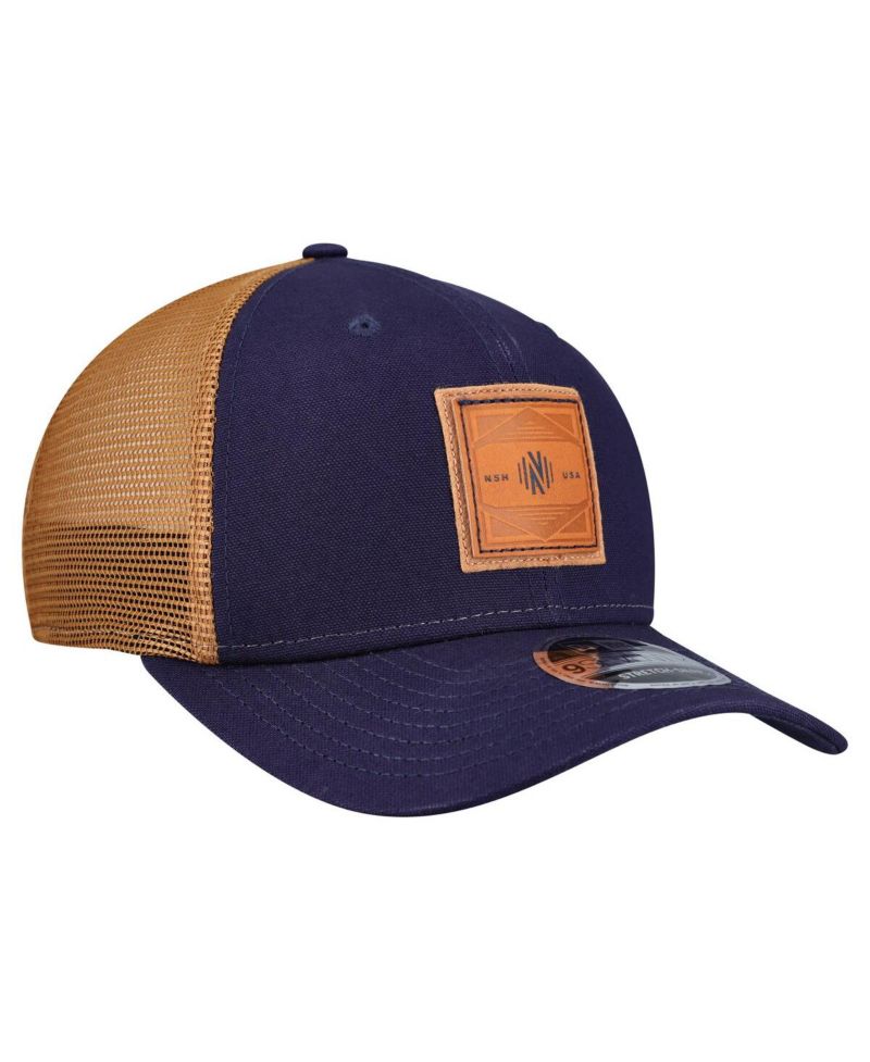 Men's Navy Nashville SC Debossed Logo 9SEVENTY Stretch Snap Adjustable Hat