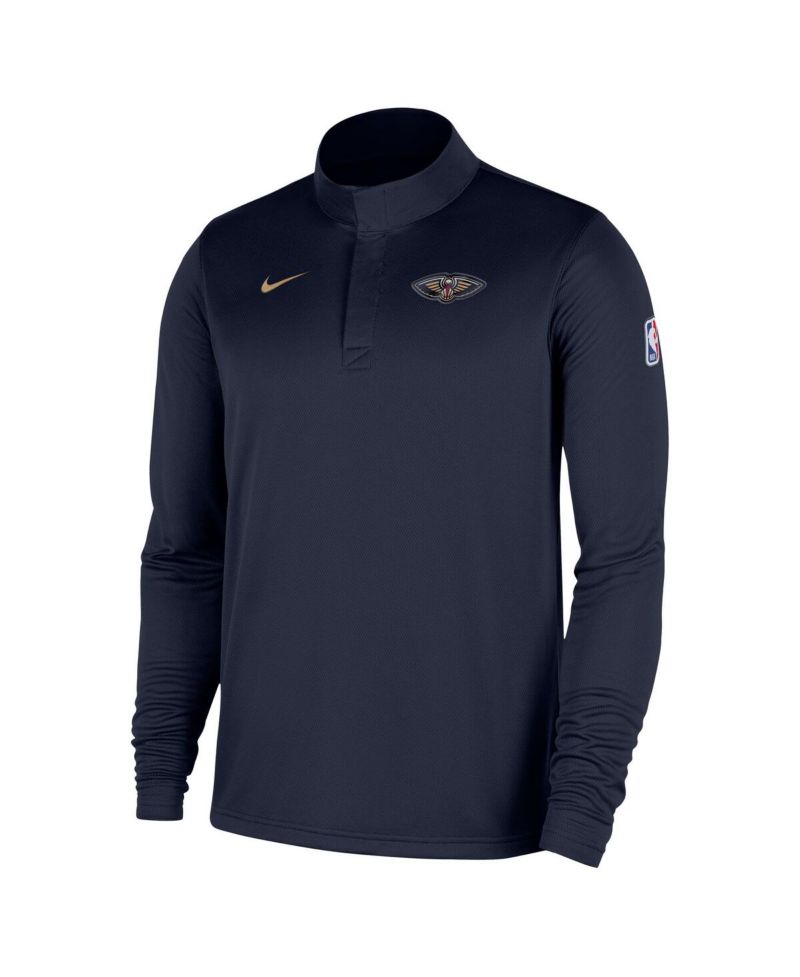 Men's Navy New Orleans Pelicans 2025/26 Authentic Coaches Quarter-Zip Dri-Fit Sweatshirt